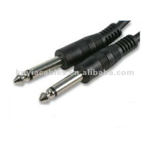 Black 6.35mm cable male to male mono for audio device guitar cable